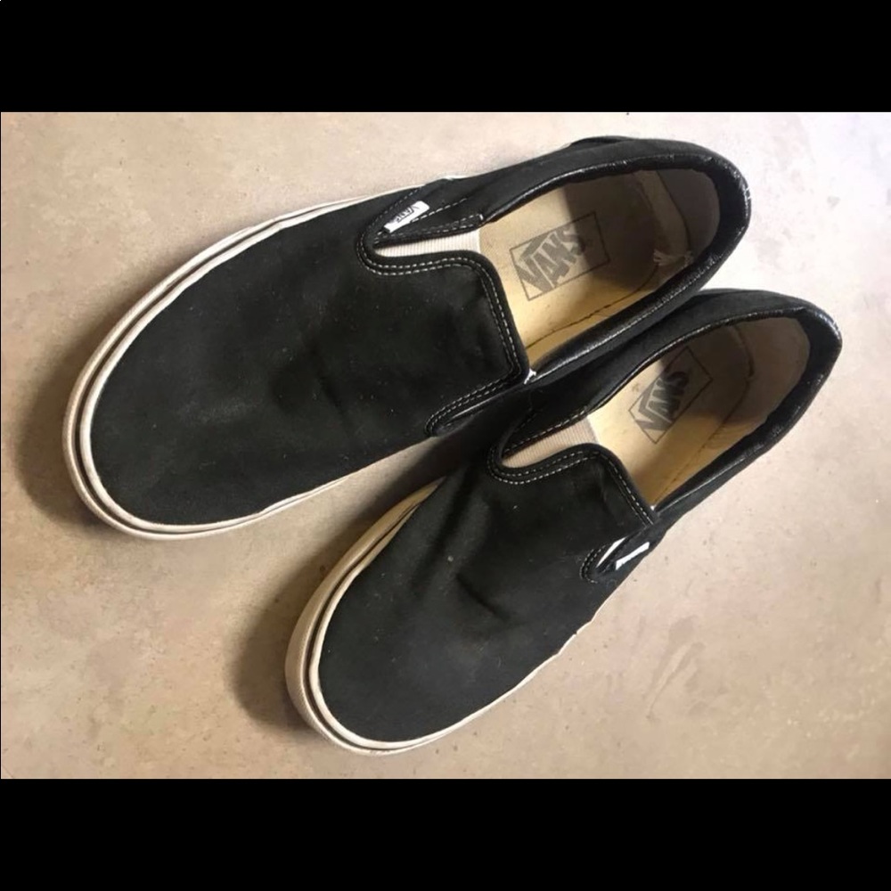size 11 black slip on vans!!
